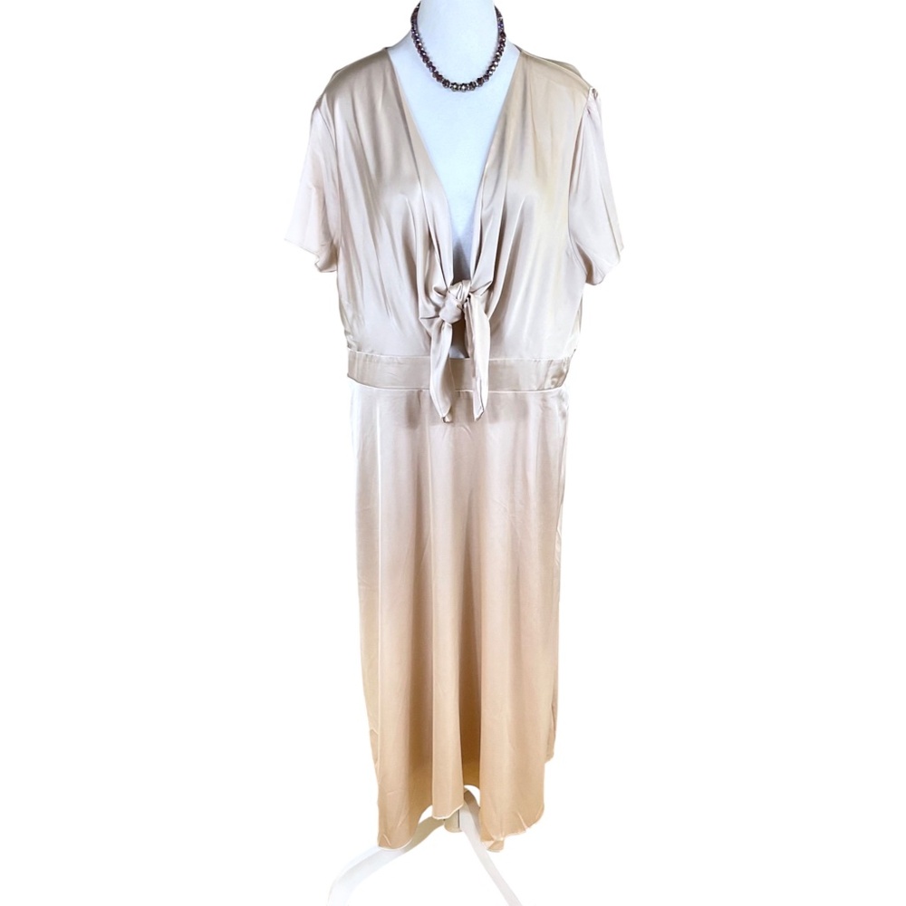Baltic Born Dress Satin Midi Champagne Poppy NWT (3XL)